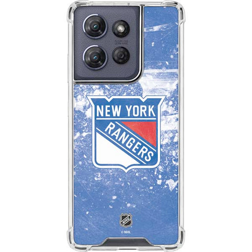 NHL New York Rangers Frozen Moto G Play 5G (2025) Clear Case
